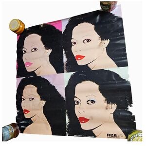 Diana Ross Silk Electric Vintage 1982 RCA Records Promo Poster 30x30 Andy Warhol
